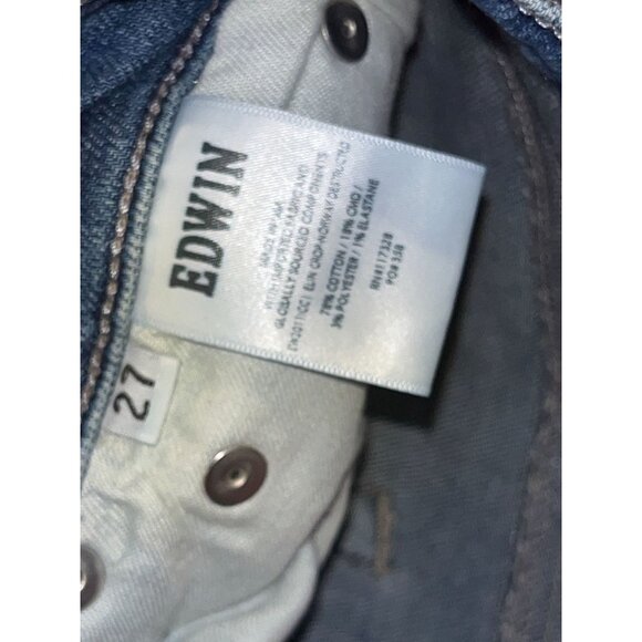 Edwin Erin Crop Distressed Straight Jeans Womens Size 27 - Picture 8 of 13